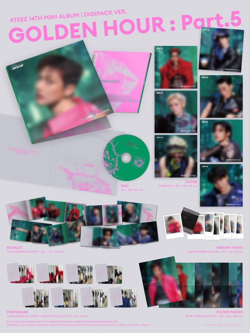 Pre Order - ATEEZ
14th Mini Album [GOLDEN HOUR : Part.5] (DIGIPACK Ver.)