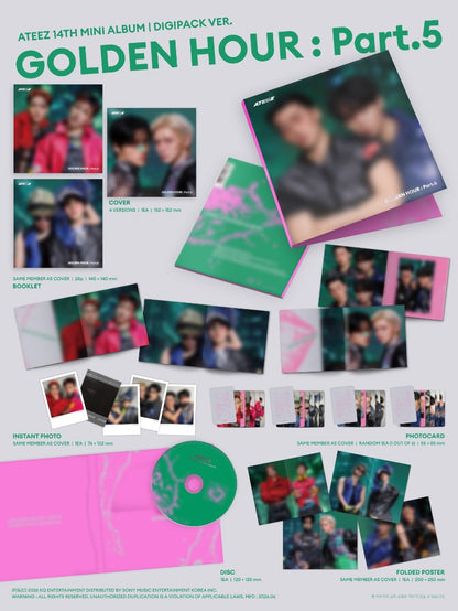 Pre Order - ATEEZ
14th Mini Album [GOLDEN HOUR : Part.5] (DIGIPACK UNIT Ver.)